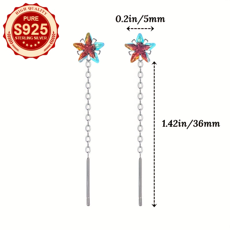 Women's Iridescent Star Ear Wires Earrings